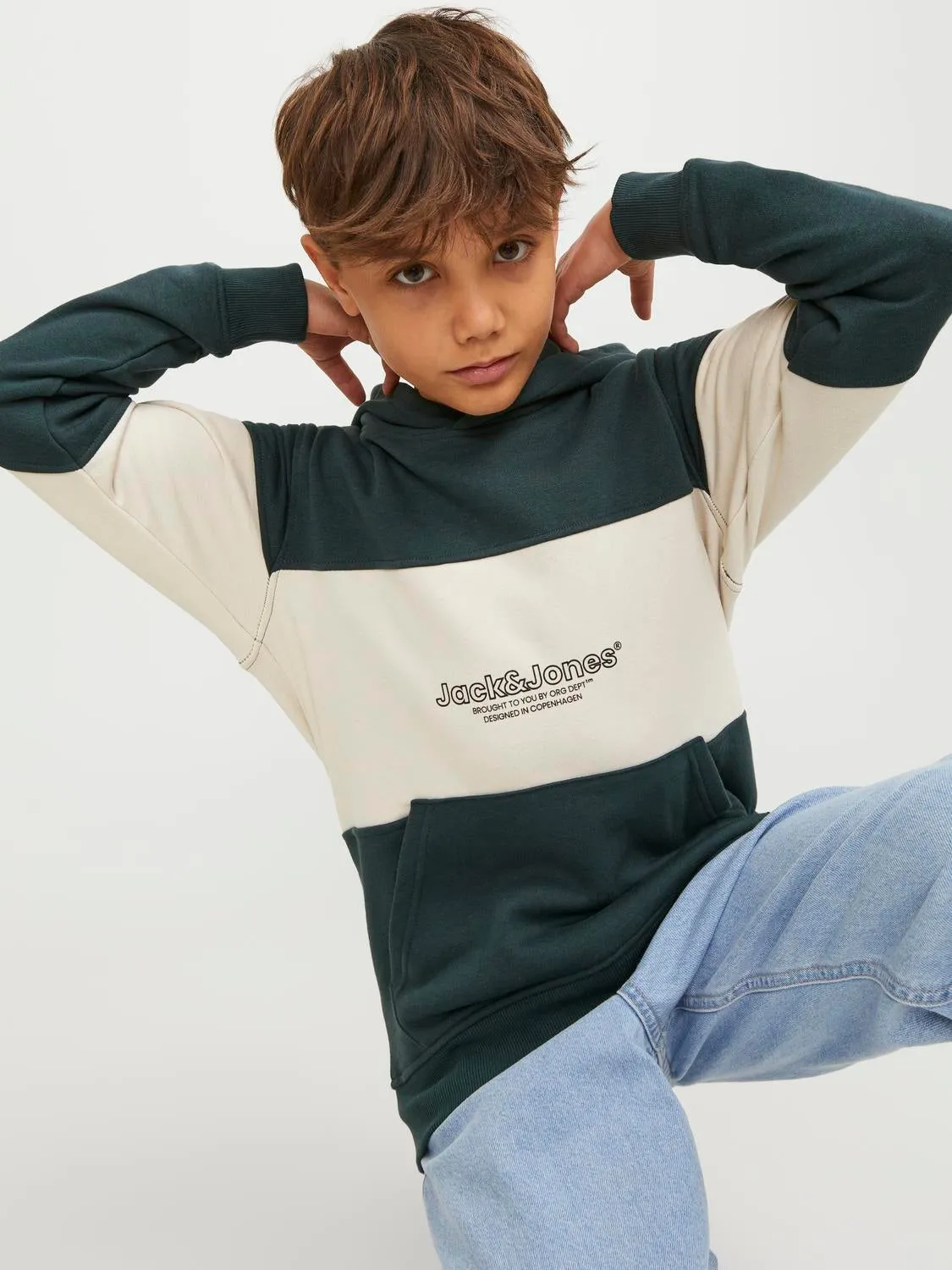 Sudadera con capucha Estampado Junior | Verde intermedio | Jack & Jones®