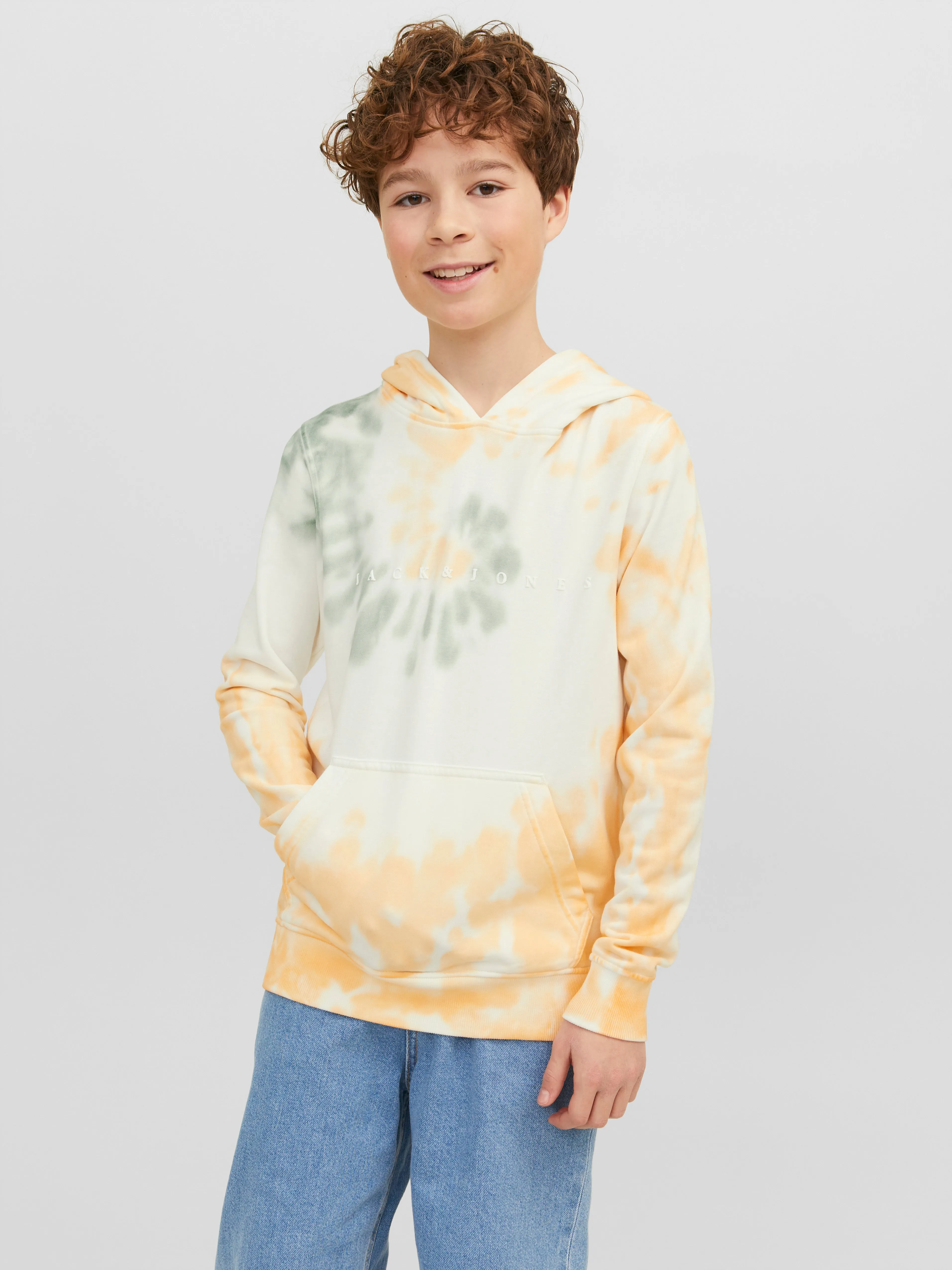 Sudadera con capucha Estampado Tie-Dye Junior | Blanco | Jack & Jones®