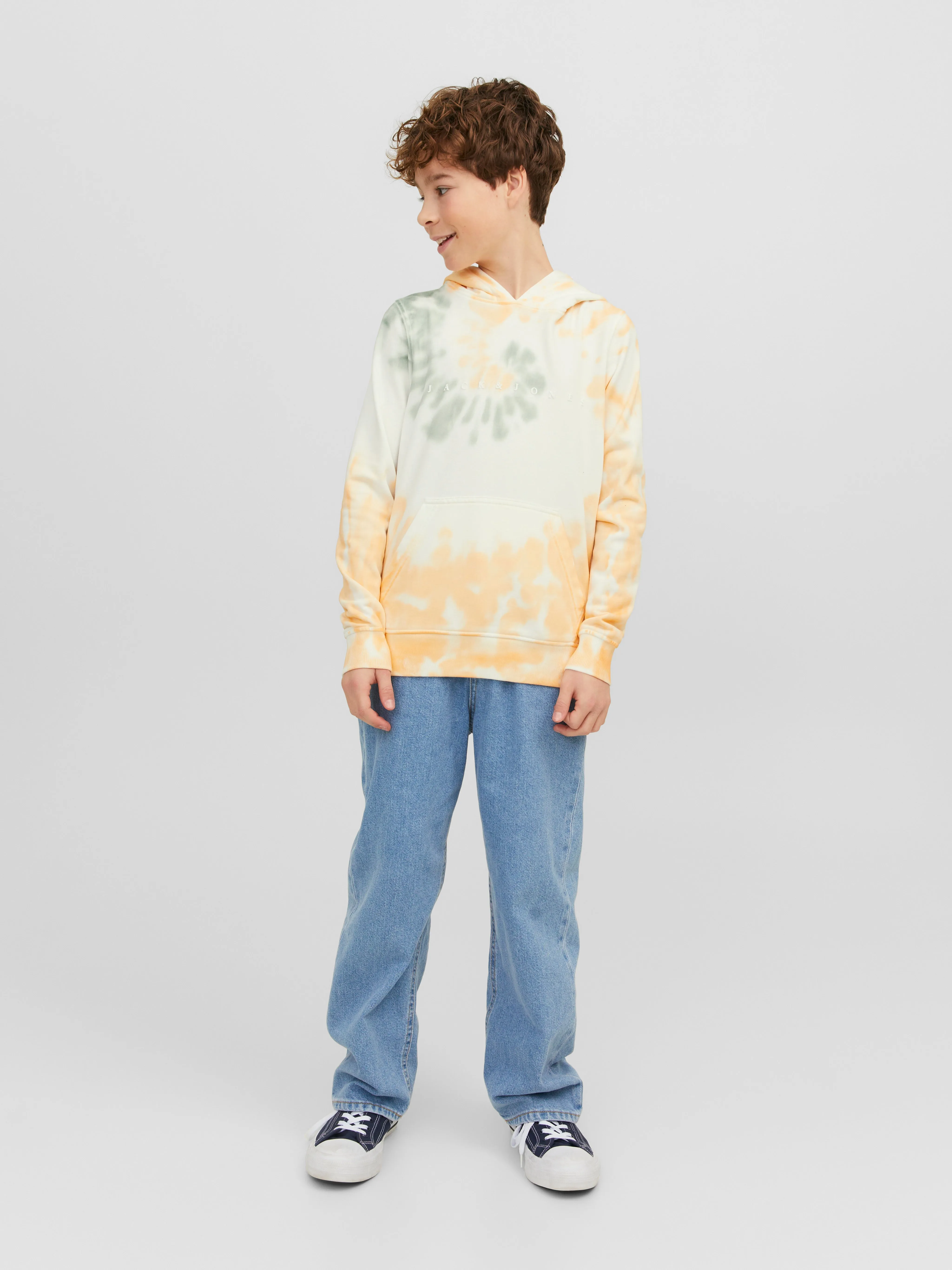 Sudadera con capucha Estampado Tie-Dye Junior | Blanco | Jack & Jones®