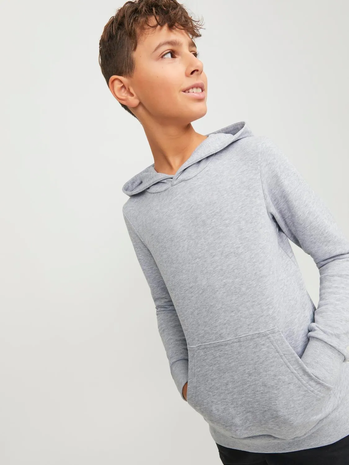 Sudadera con capucha Liso Junior | Gris claro | Jack & Jones®