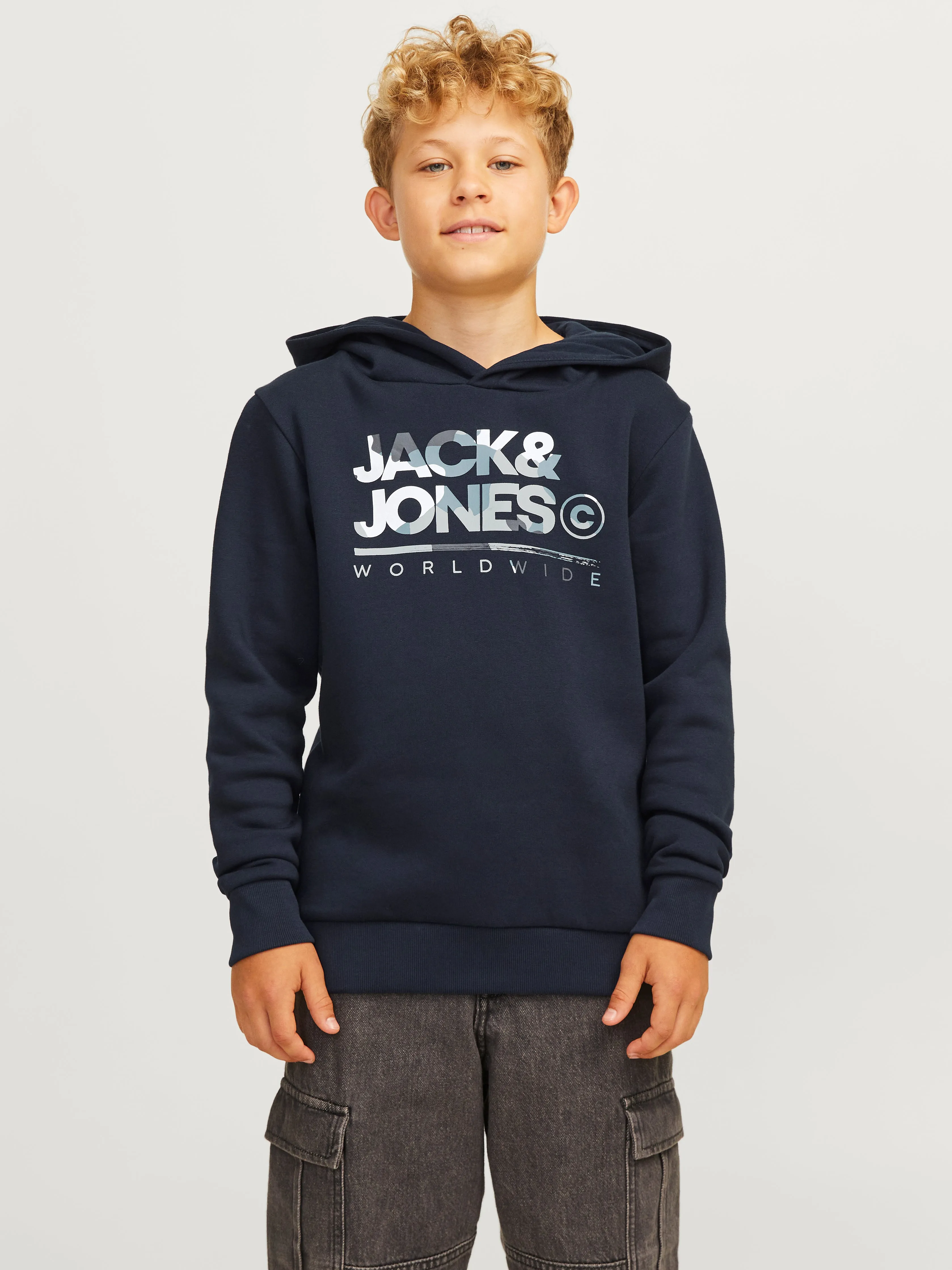 Sudadera con capucha Logotipo Bebés | Azul oscuro | Jack & Jones®