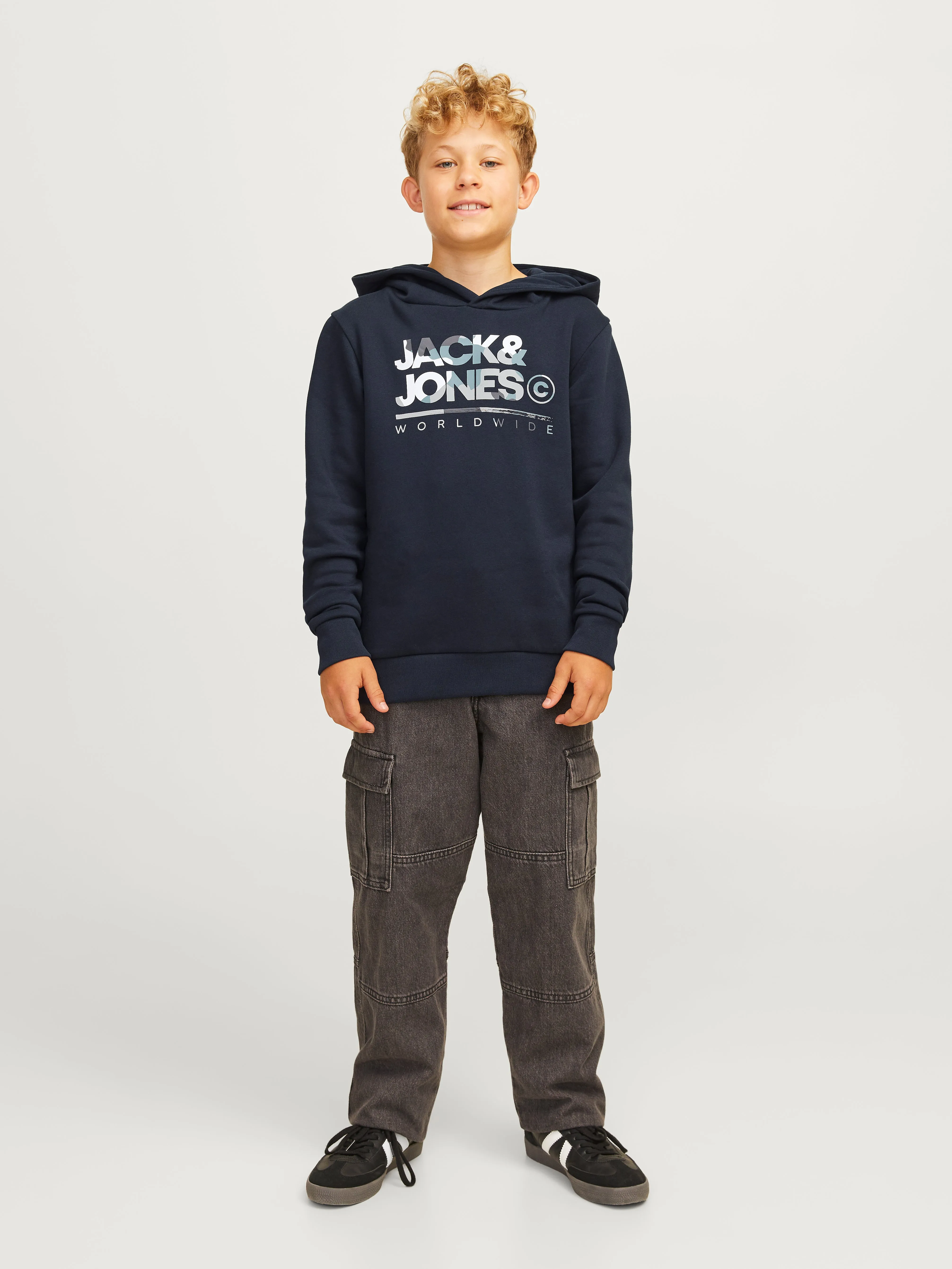 Sudadera con capucha Logotipo Bebés | Azul oscuro | Jack & Jones®