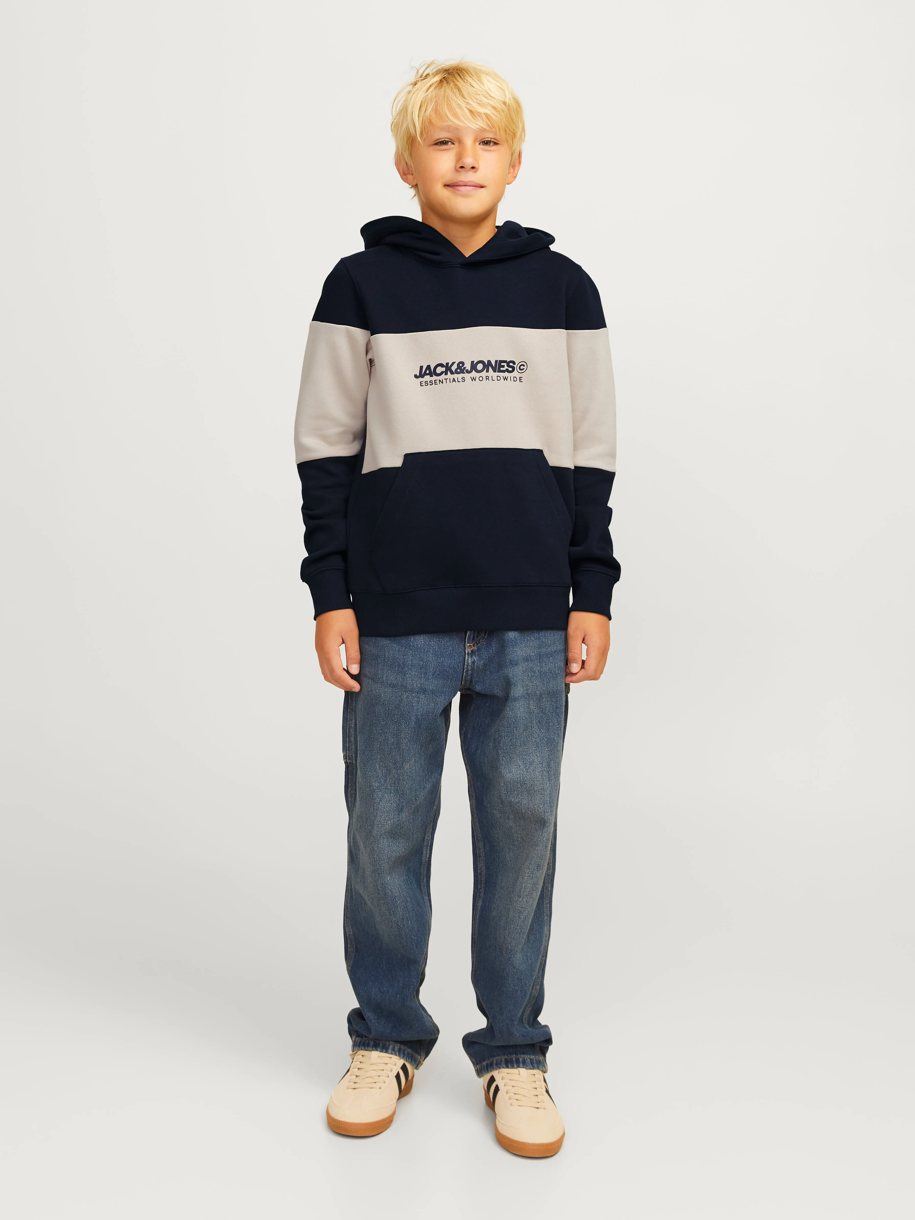 Sudadera con capucha Logotipo Junior | Azul oscuro | Jack & Jones®