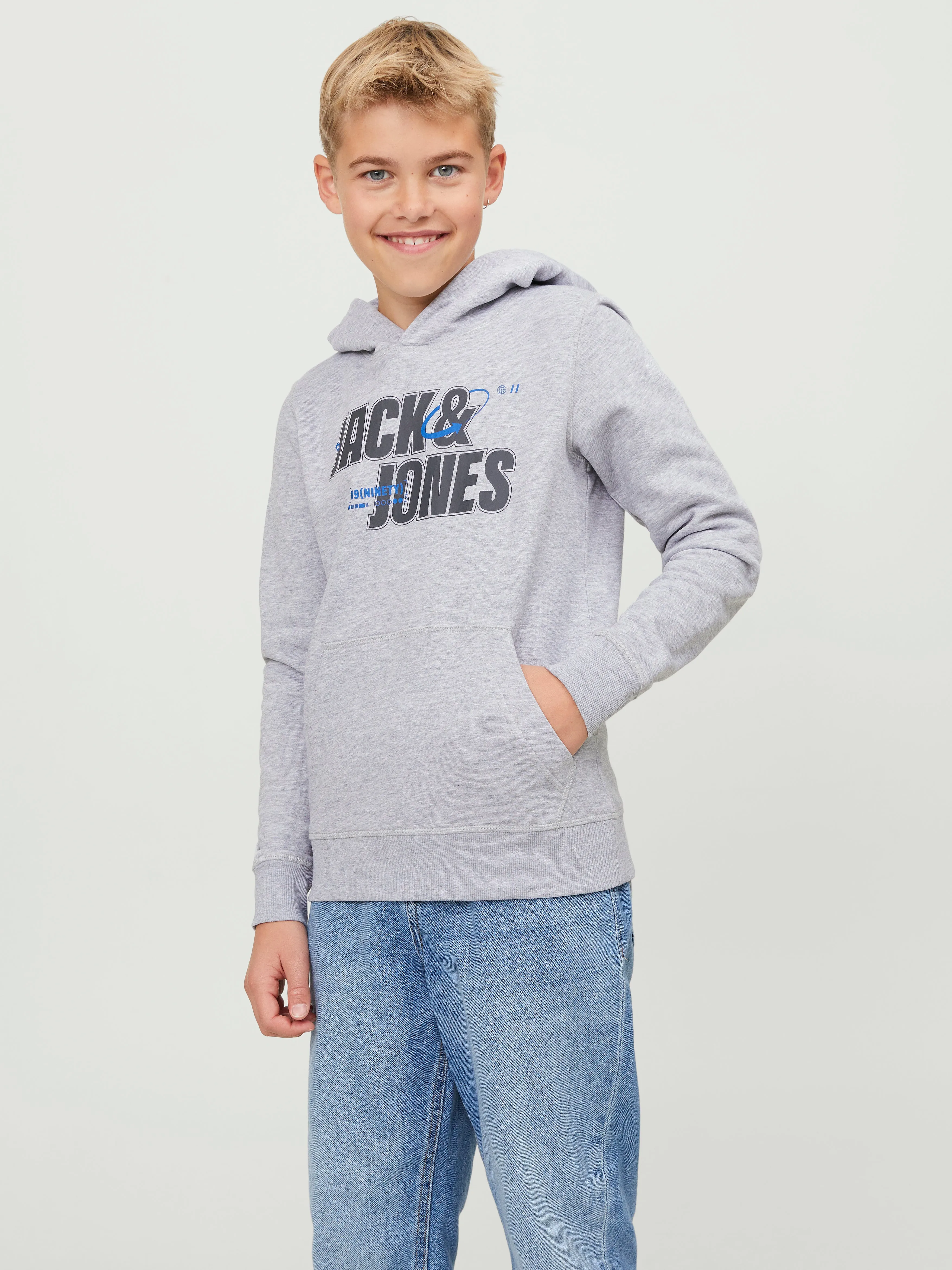 Sudadera con capucha Logotipo Junior | Gris claro | Jack & Jones®