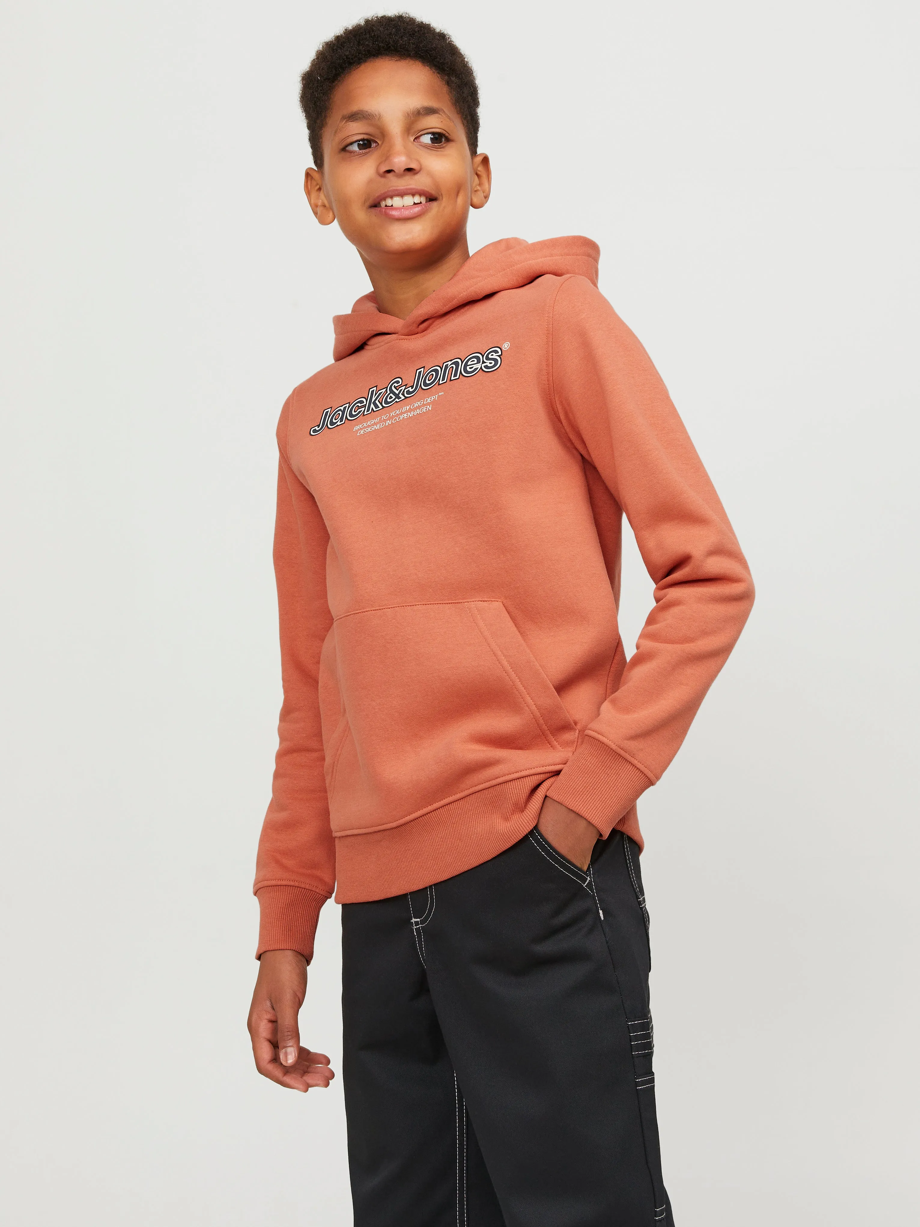 Sudadera con capucha Logotipo Junior | Naranja intermedio | Jack & Jones®