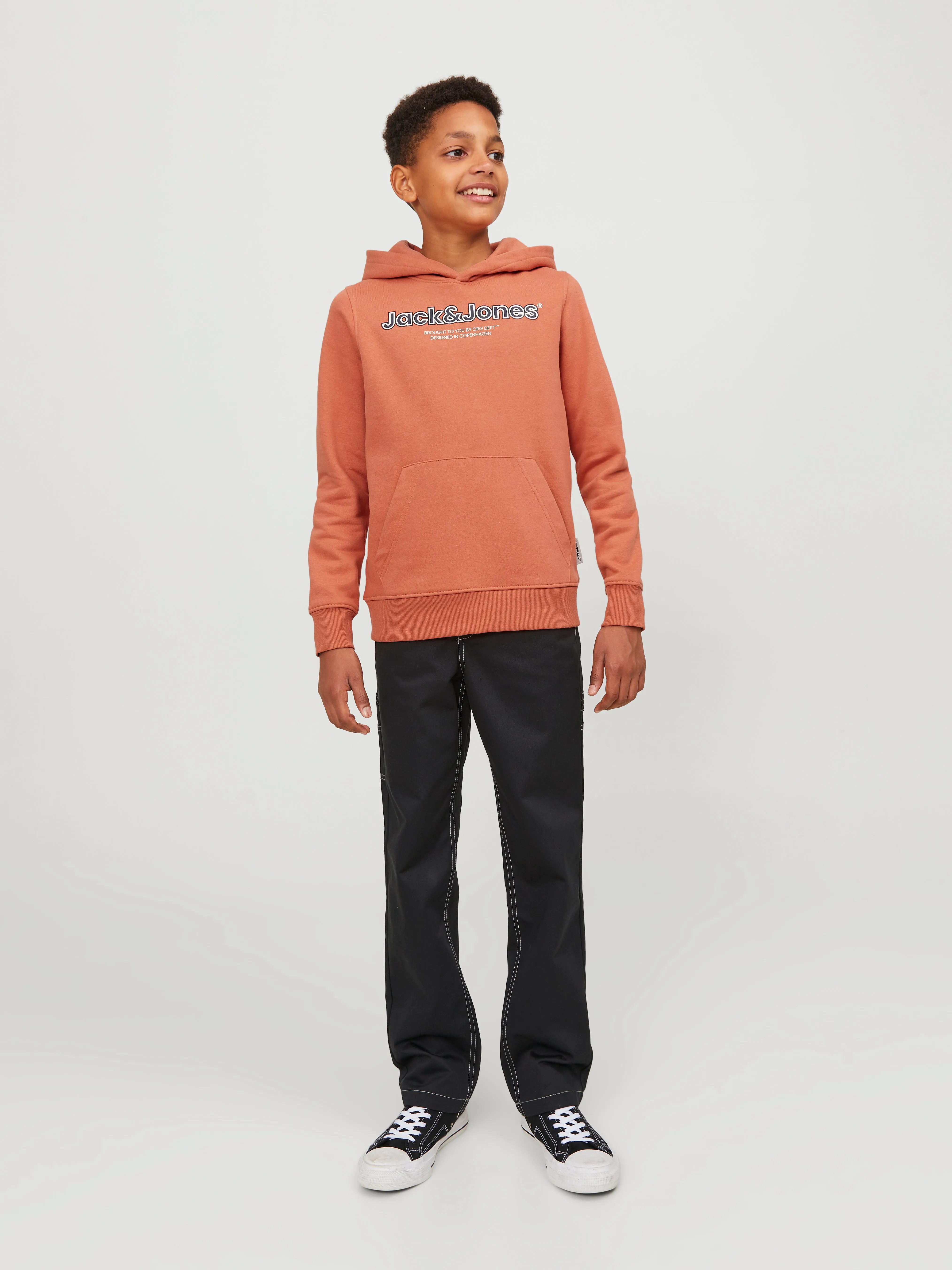 Sudadera con capucha Logotipo Junior | Naranja intermedio | Jack & Jones®