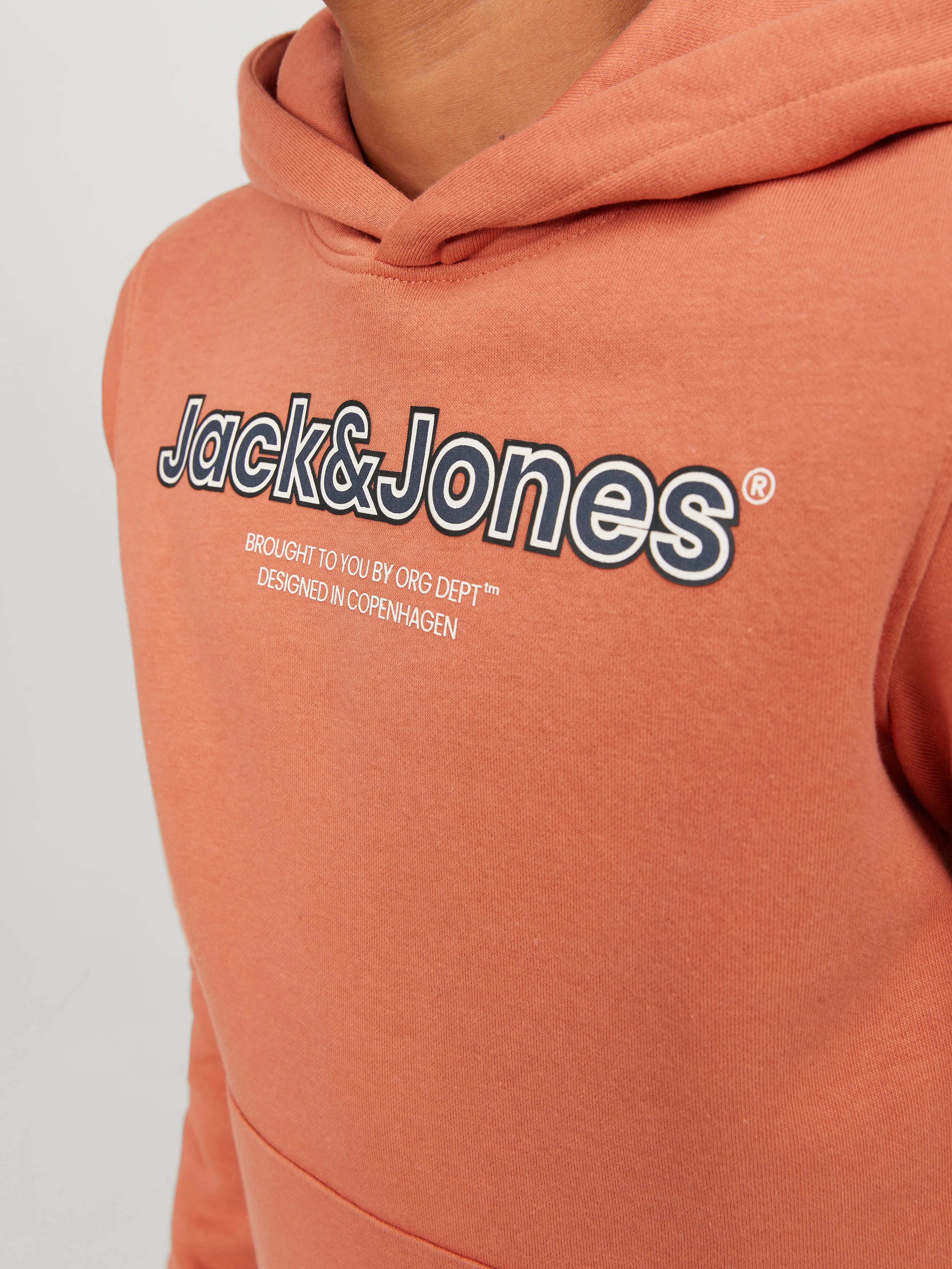 Sudadera con capucha Logotipo Junior | Naranja intermedio | Jack & Jones®