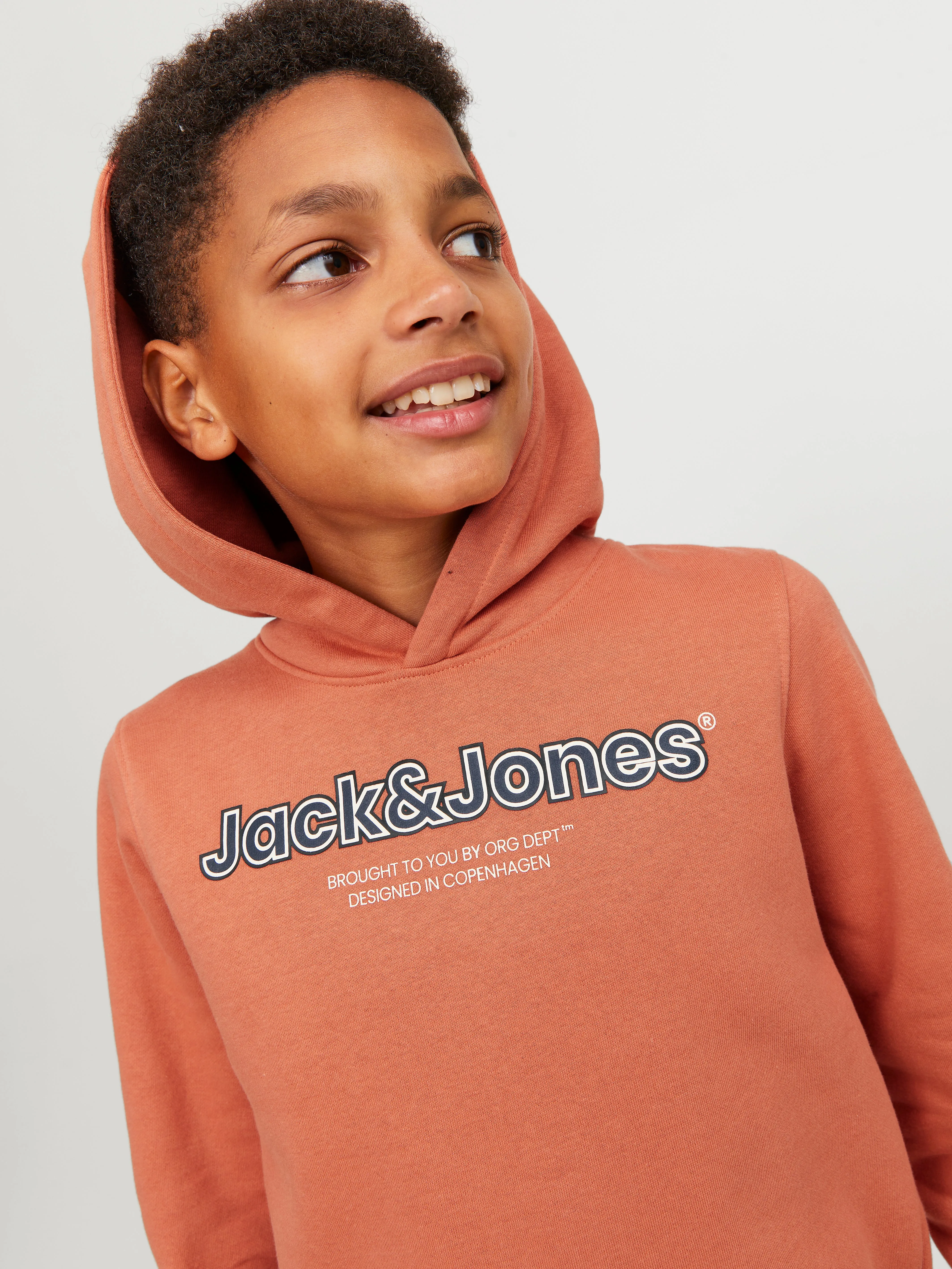 Sudadera con capucha Logotipo Junior | Naranja intermedio | Jack & Jones®