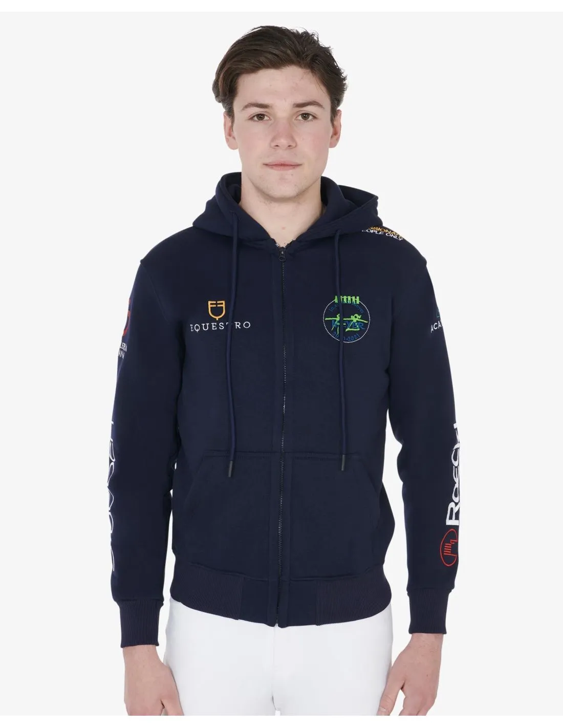 SUDADERA DE HOMBRE CON CAPUCHA CON VARIOS LOGOTIPOS EQUESTRO