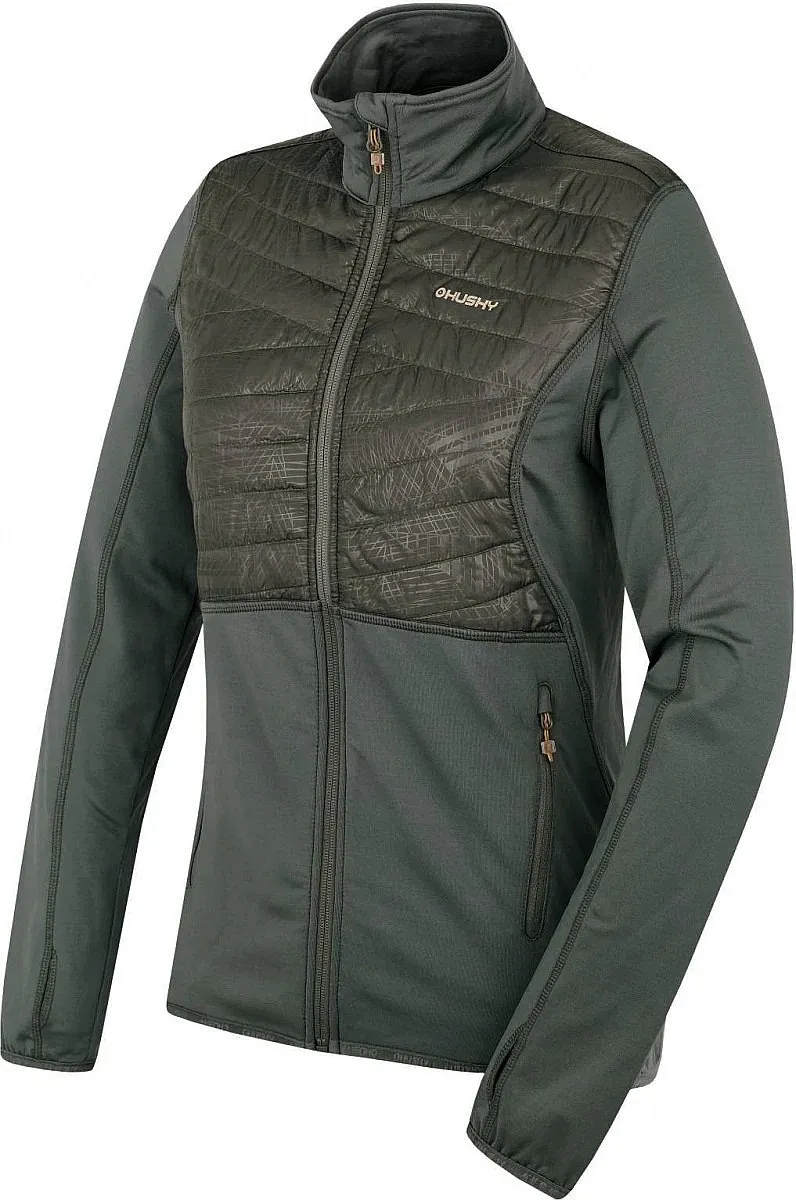 sudadera Husky Airy L Zip - Dark Grey Green - women´s