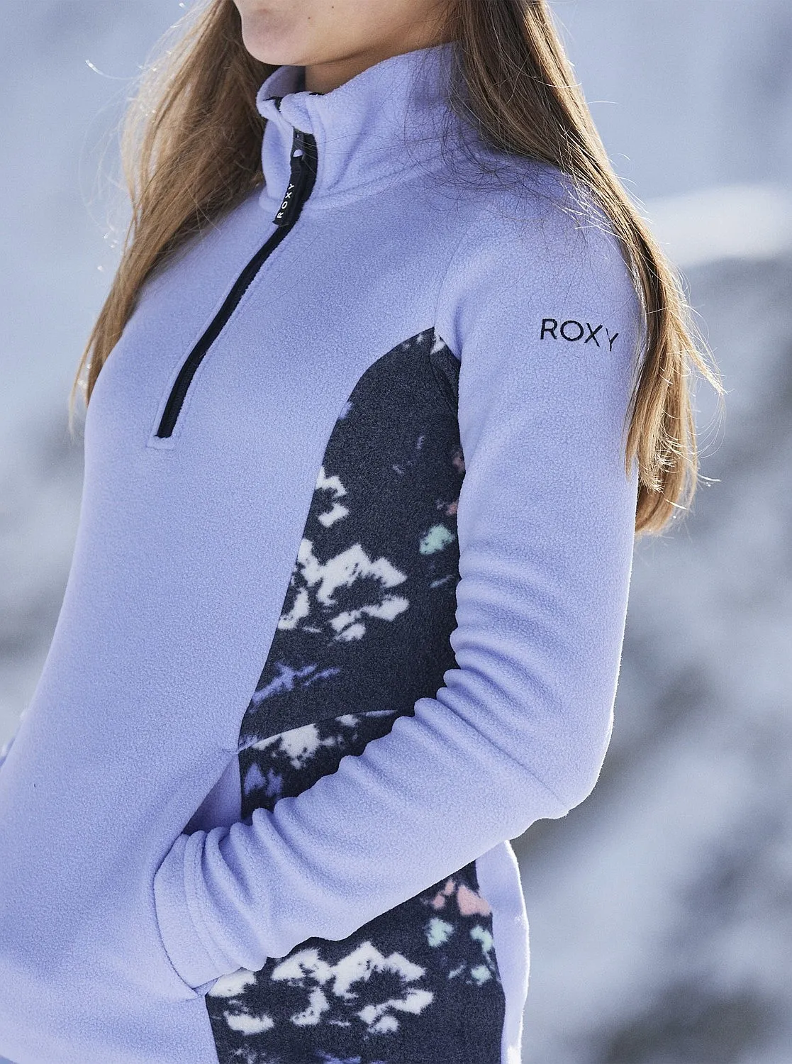 sudadera Roxy Sayna Half - KVJ1/True Black Black Flowers - girl´s