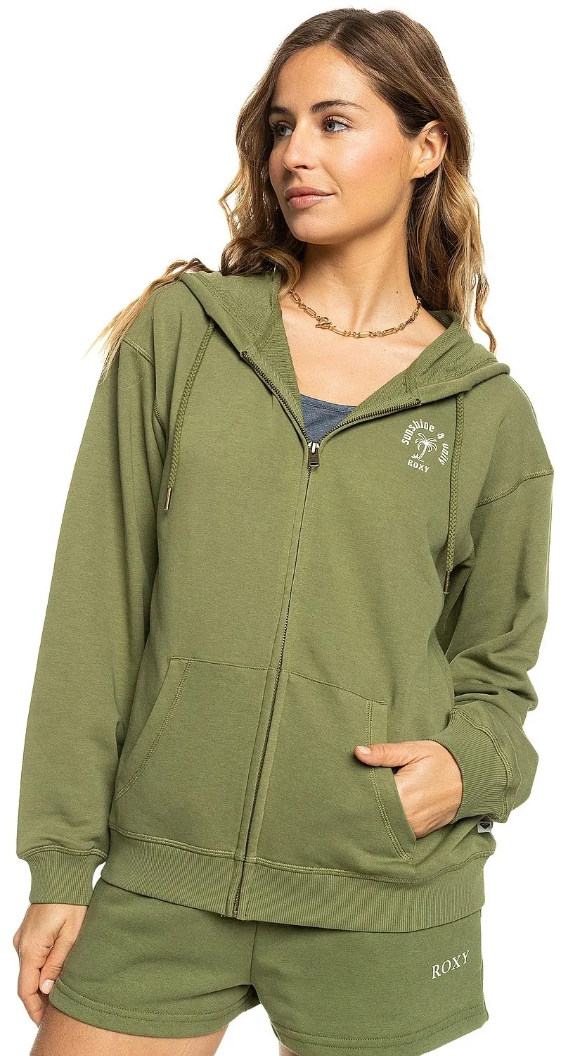 sudadera Roxy Surf Stoked Zipped Terry Zip - GNG0/Loden Green - women´s