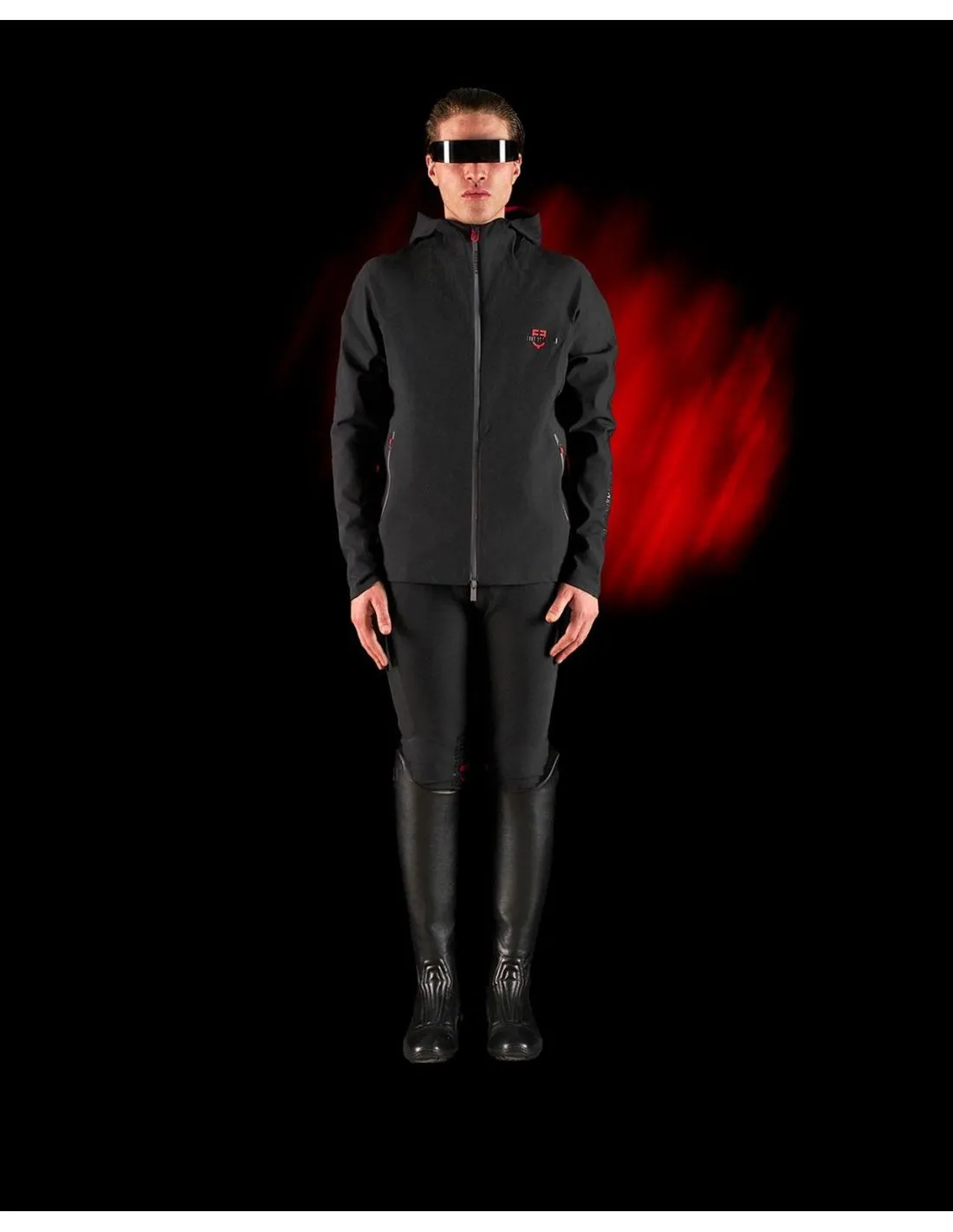 Sudadera Técnica Con Capucha Hombre Equestro Ridertechnology Negro