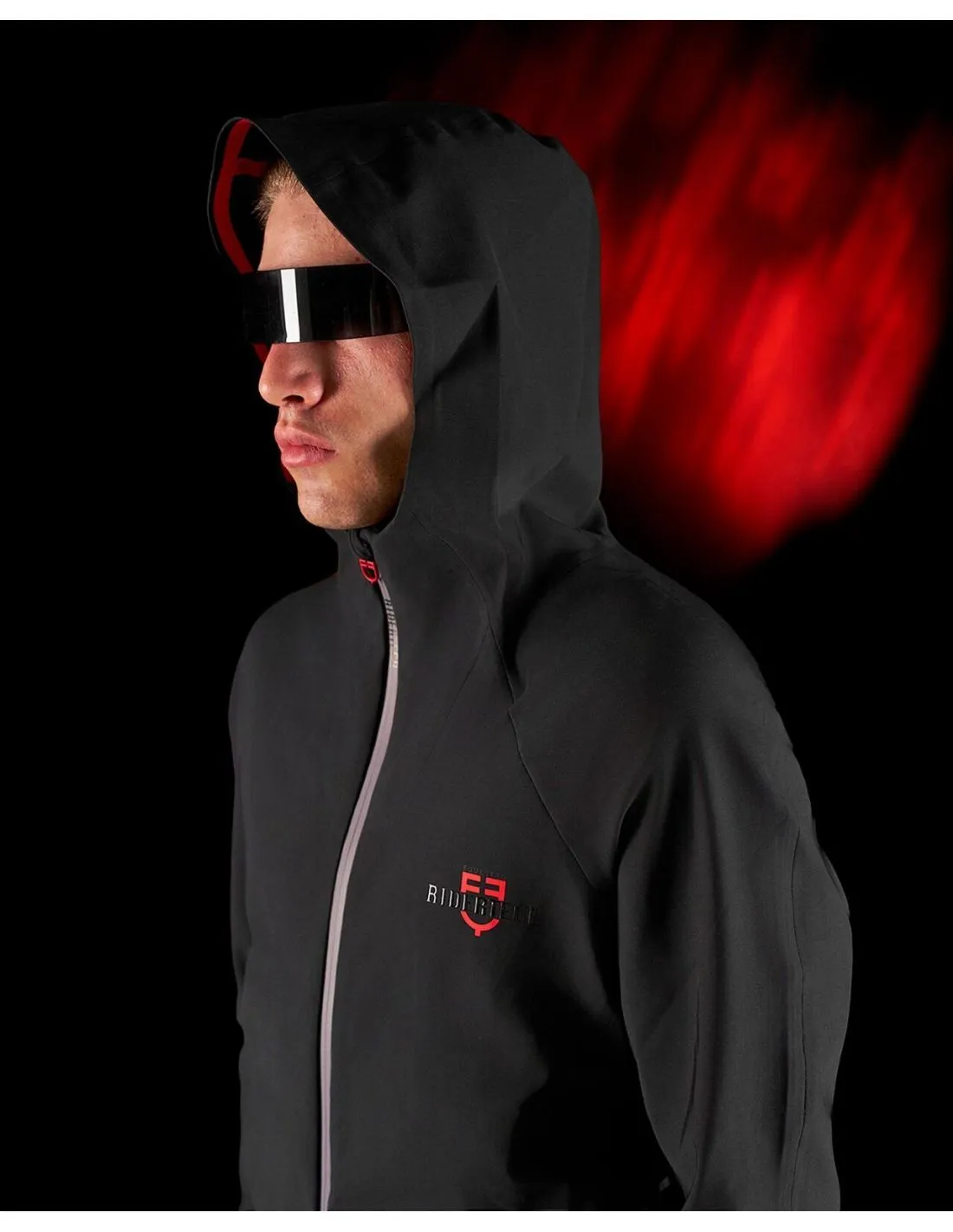 Sudadera Técnica Con Capucha Hombre Equestro Ridertechnology Negro