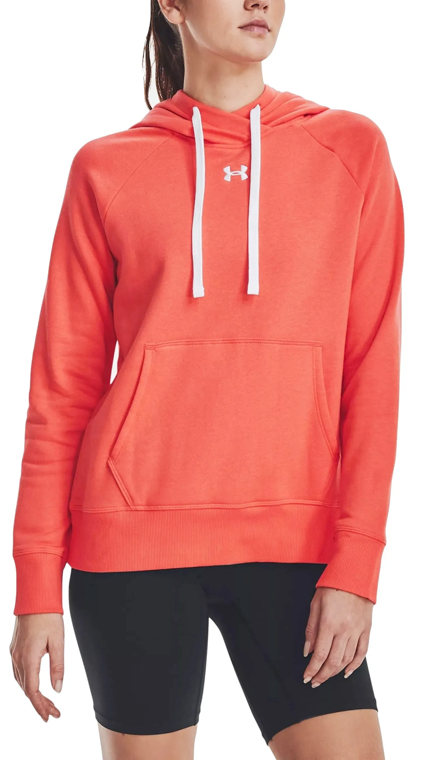 sudadera Under Armour Rival Fleece HB - 877/Orange After Burn/White - women´s