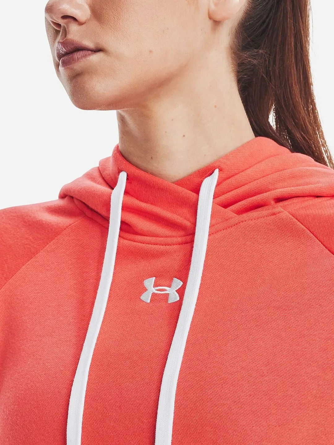 sudadera Under Armour Rival Fleece HB - 877/Orange After Burn/White - women´s