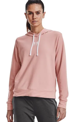 sudadera Under Armour Rival Terry - 676/Retro Pink/White - women´s