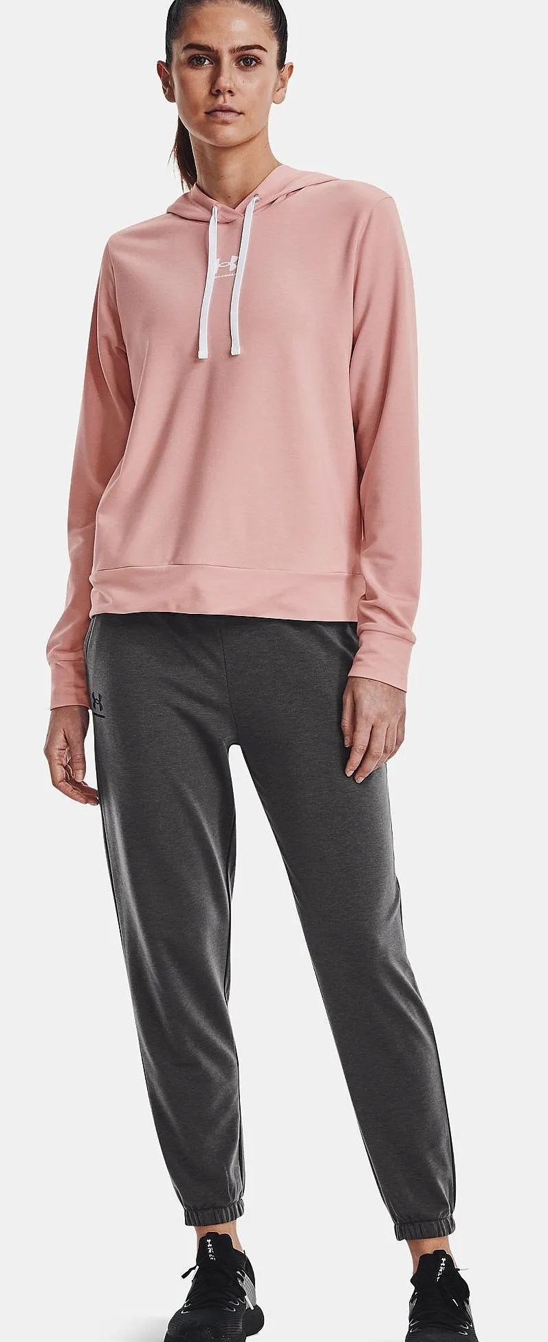 sudadera Under Armour Rival Terry - 676/Retro Pink/White - women´s