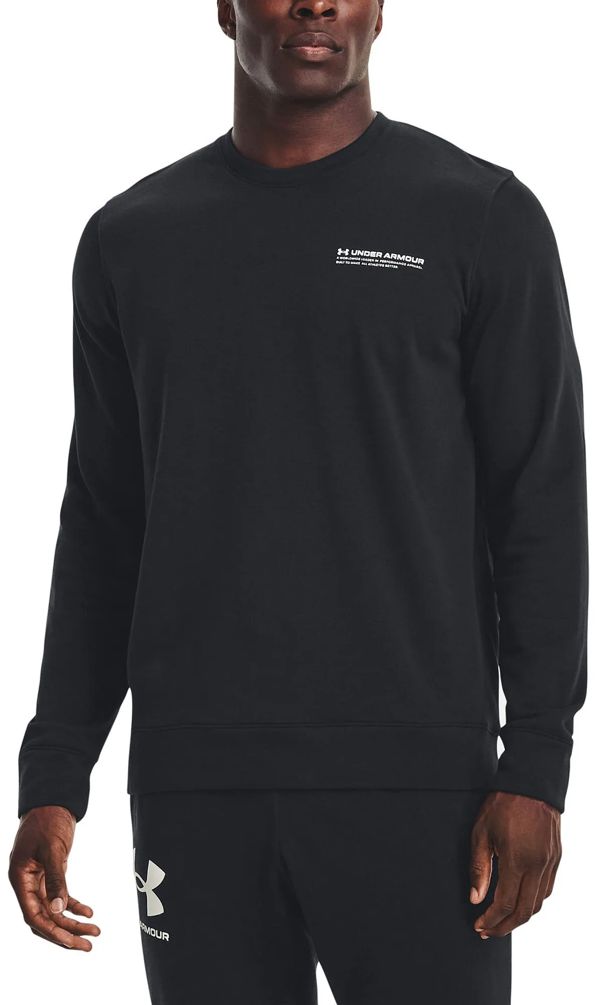 sudadera Under Armour Rival Terry Logo Crew - 001/Black/Onyx White - men´s