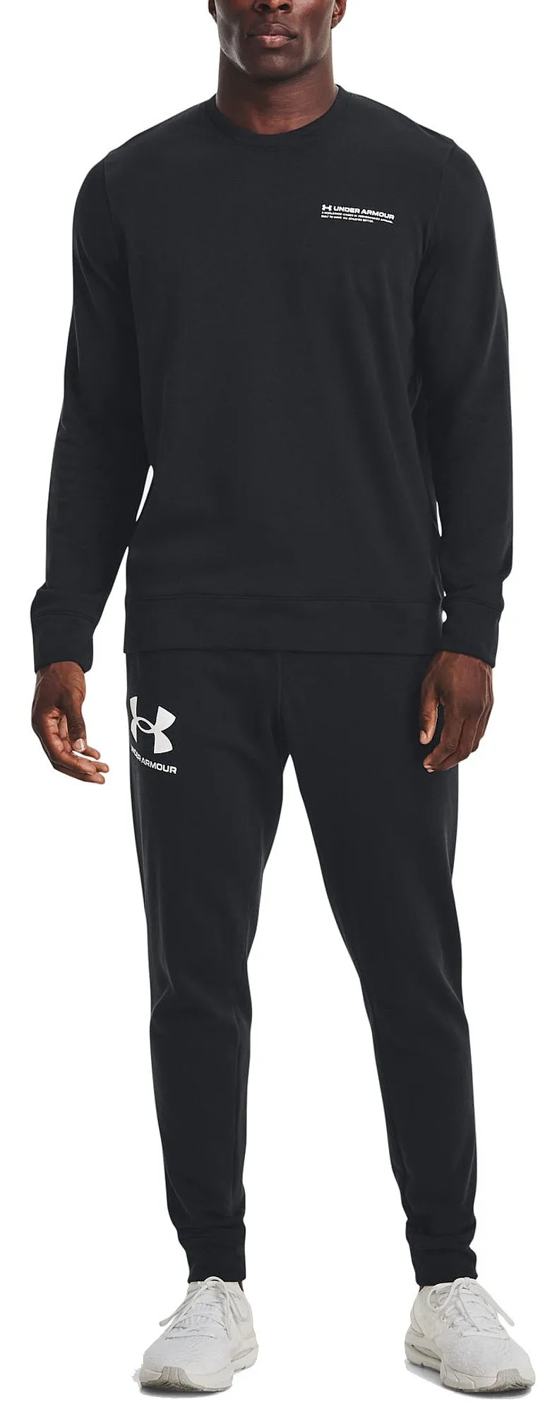 sudadera Under Armour Rival Terry Logo Crew - 001/Black/Onyx White - men´s