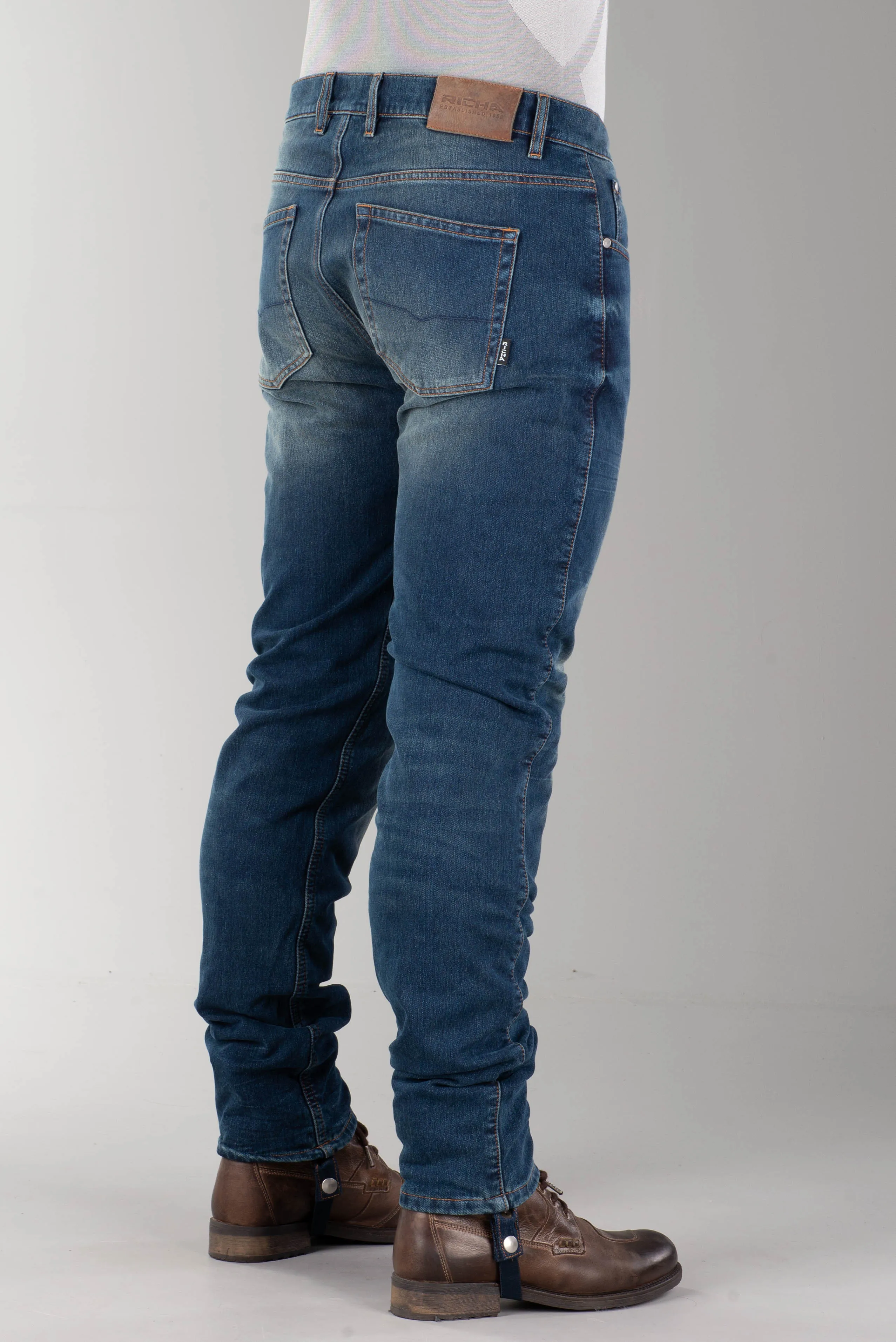 Vaqueros de Moto Richa Bi-Stretch Long Azules