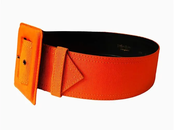 YVES SAINT LAURENT Cinturones T.cm 75 Algodón Naranja 