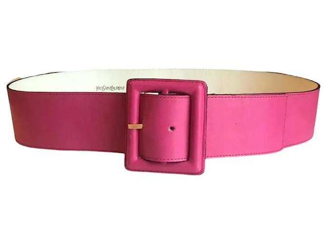 YVES SAINT LAURENT Cinturones T.cm 85 cuero Rosa 