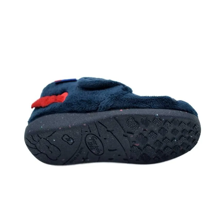 ZAPATILLA DE CASA GARZÓN N4178. 247 PARA NIÑOS CÓMODA PANTUFLA DRAGÓN VELCRO SUATEX MARINO ROJO 26596